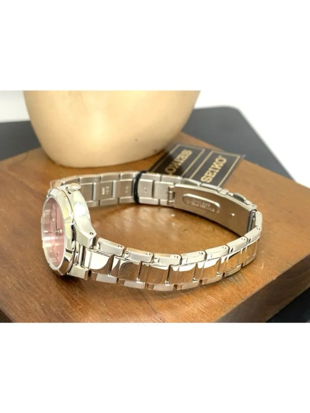 Seiko Women's Watch SUR413 Essentials Quartz Pink Dial Stainless Steel 27mm